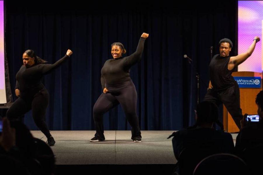 Three students dancing for GV's Got Talent